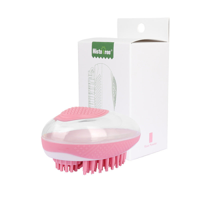 2-in-1 pet silicone bath brush with soft bristles for dogs and cats