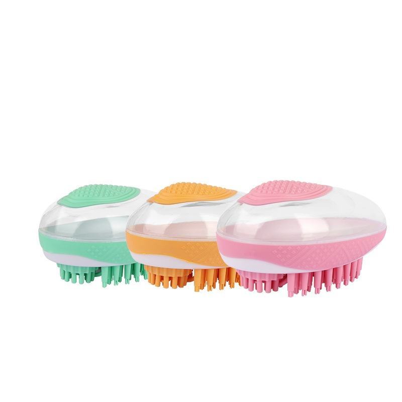 2-in-1 pet silicone bath brush with soft bristles for dogs and cats
