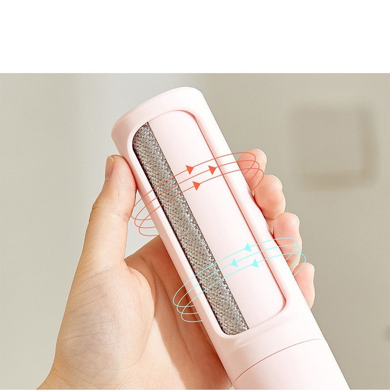 Blue self-cleaning pet hair removal roller brush for dog and cat fur