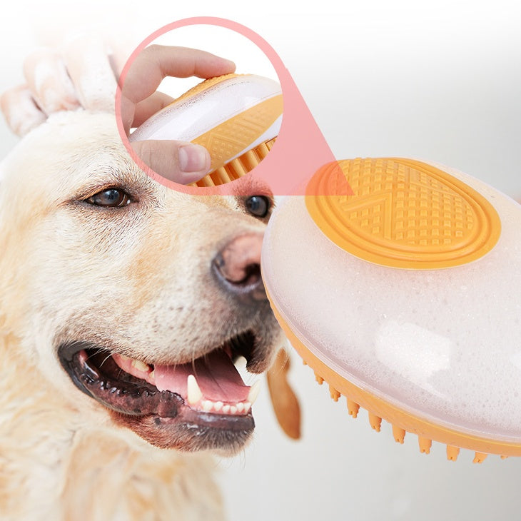 2-in-1 pet silicone bath brush with soft bristles for dogs and cats