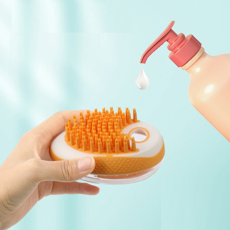 2-in-1 pet silicone bath brush with soft bristles for dogs and cats
